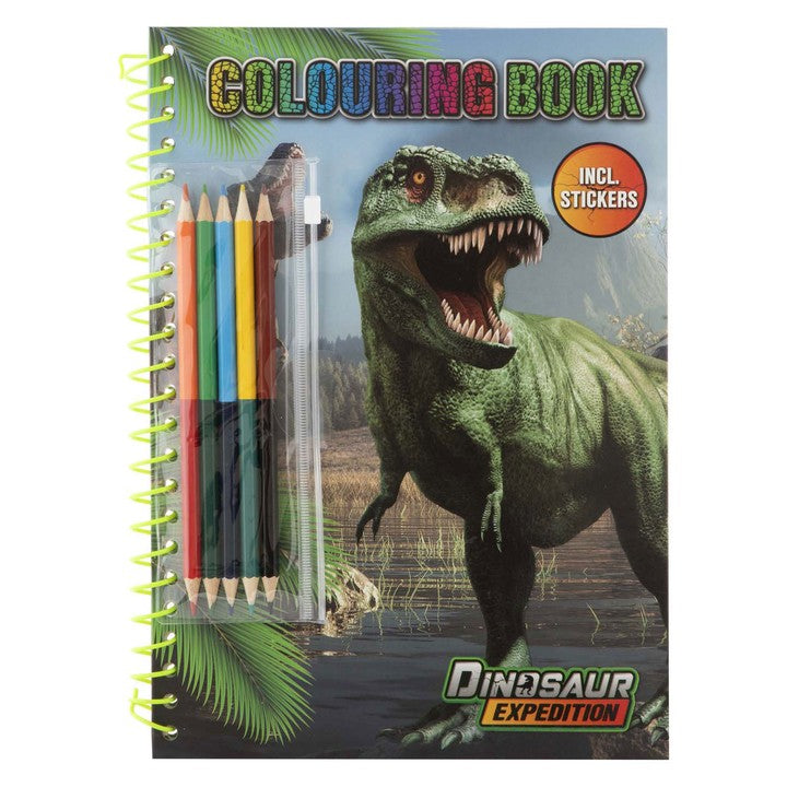 Libro Dino da colorare A4 con adesivi e matite