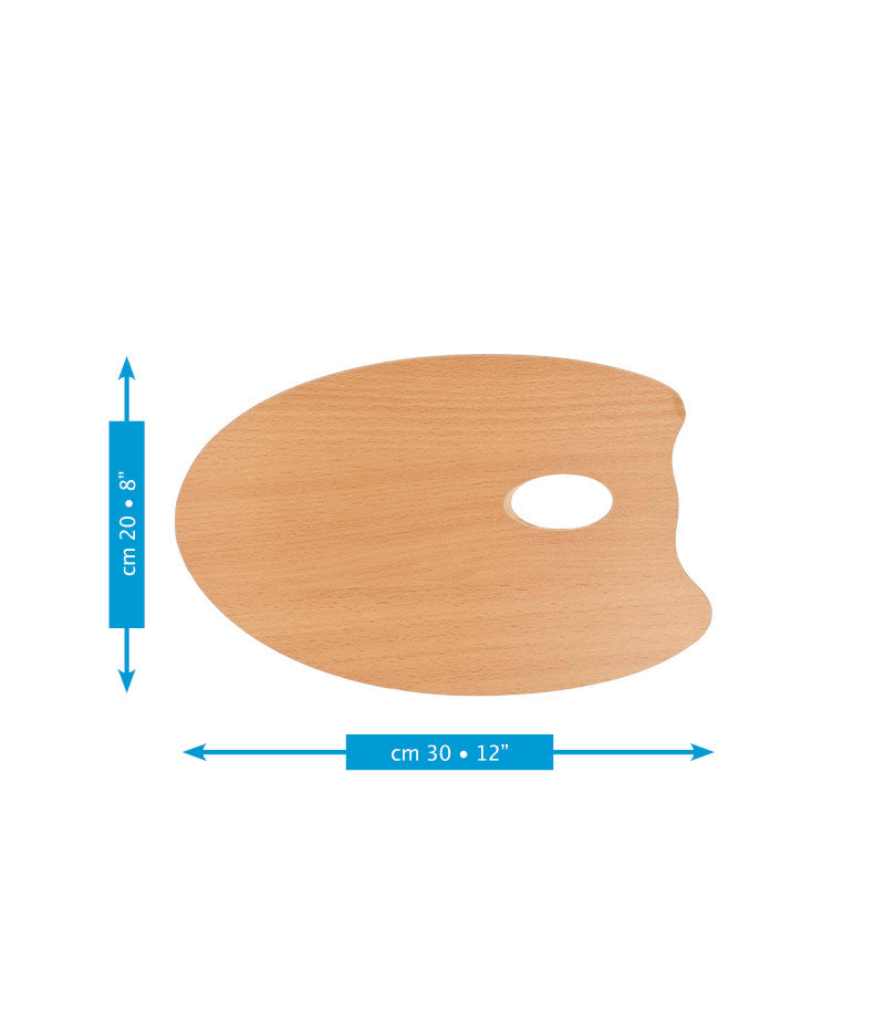 MABEF tavolozza da pittura ovale in legno 20 x 30 cm