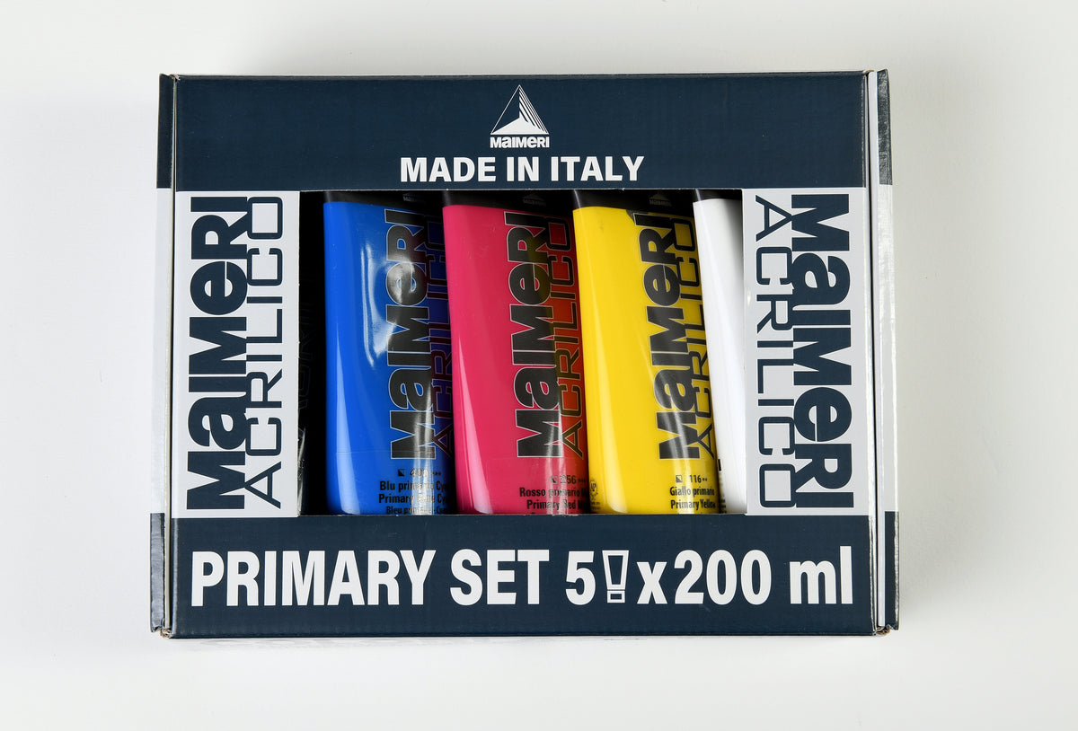 Maimeri Acrilico set di colori acrilici Primary 200 ml