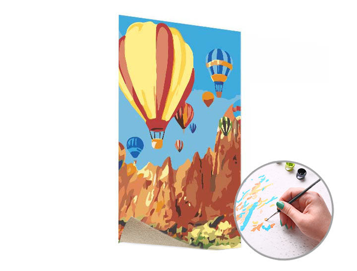 Pittura per numeri VOLARE IL PALLONE – senza cornice