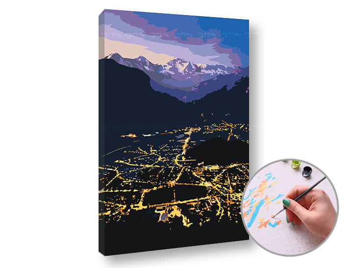 Paint by Numbers - Città notturna – senza cornice
