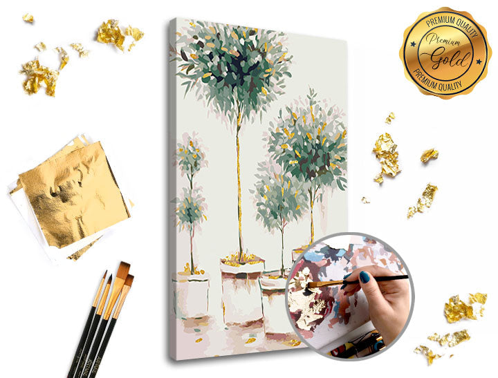 Dipingere con i numeri PREMIUM GOLD | Piantagione di alberi - Piantagione di alberi