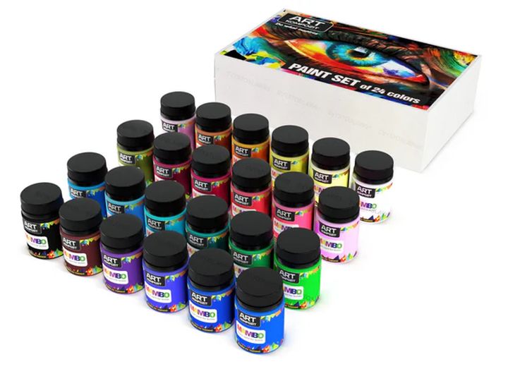 MAMBO Set di colori acrilici per tessuti e pelle