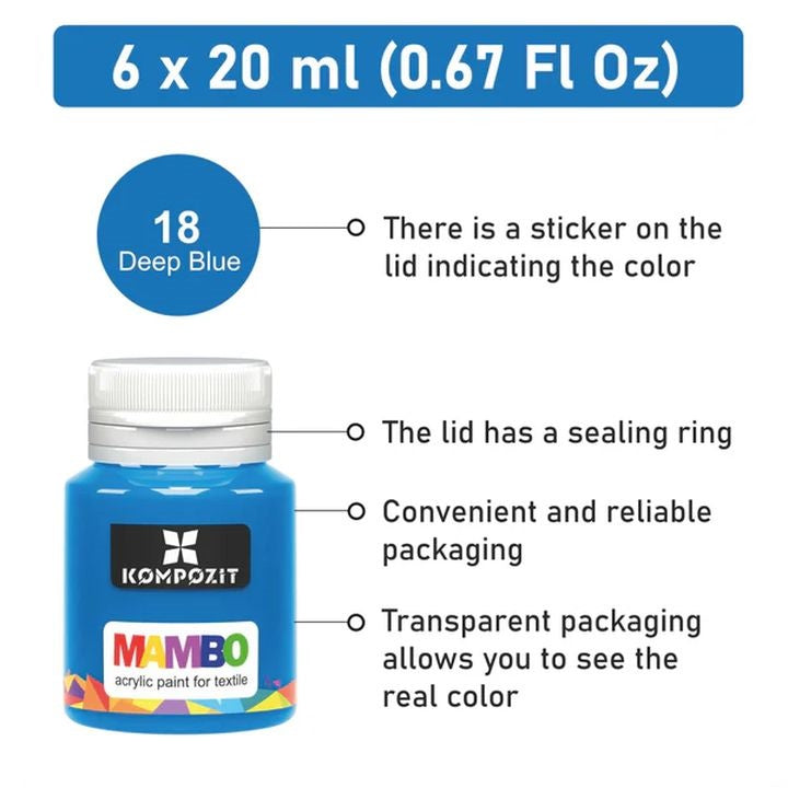 MAMBO Set di colori Kompozit per tessuti e pelle