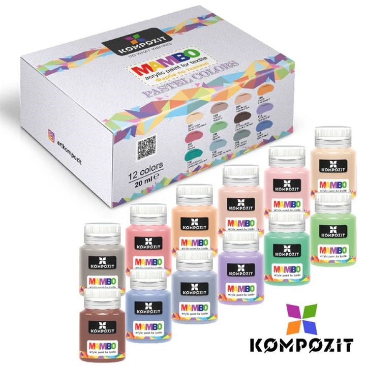 MAMBO Set di colori pastello per tessuti e pelle