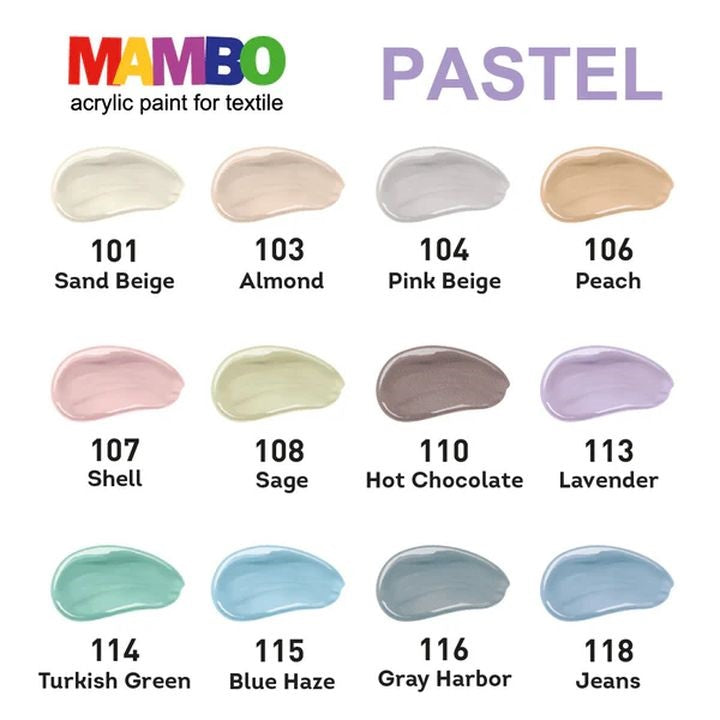 MAMBO Set di colori pastello per tessuti e pelle