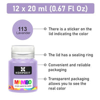 MAMBO Set di colori pastello per tessuti e pelle