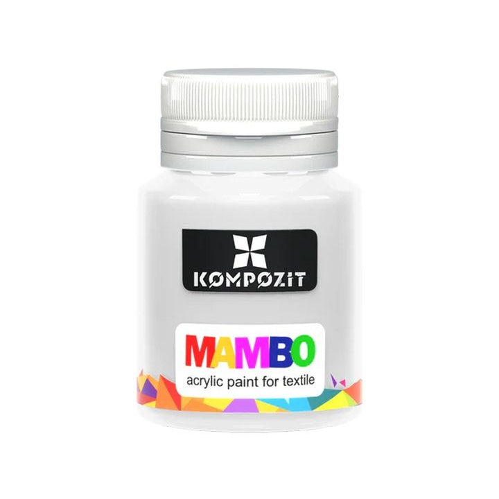 MAMBO Vernice acrilica per tessuti e pelle 20 ml | Varie tonalità - 01 Bianco