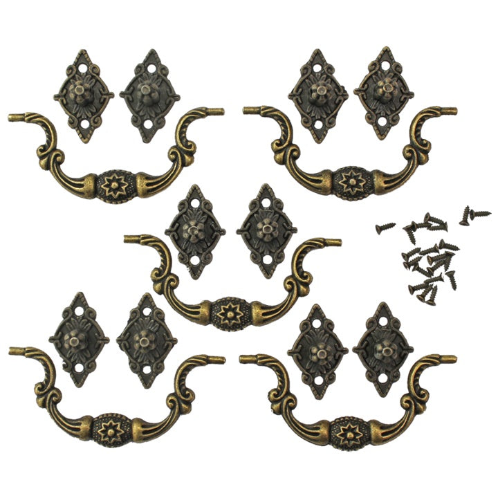Manico in metallo colore bronzo 90x39 mm - 5 pezzi | vari tipi