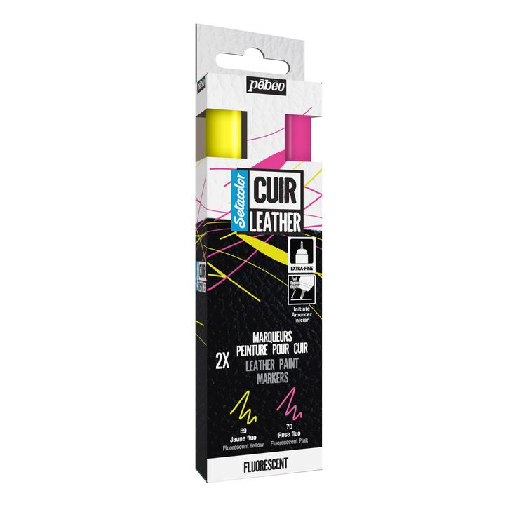 Marcatori per pelle Pebeo Setacolor - fluorescenti Set da 2 pezzi