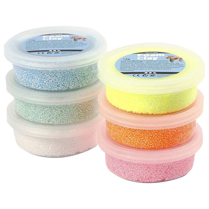 Massa per modellare Foam Clay pastello glitter 6 x 14g