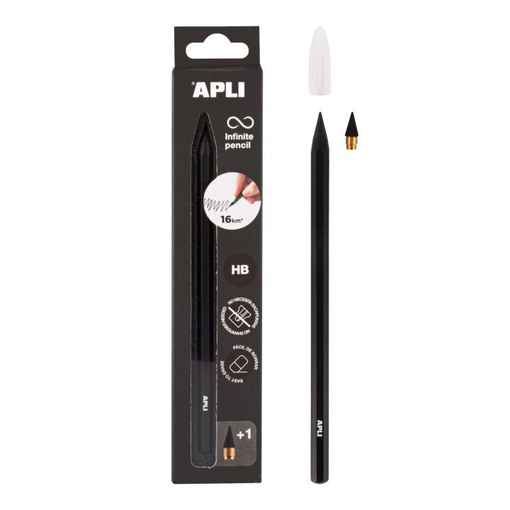 Matita infinita APLI HB | Colori assortiti - Nero