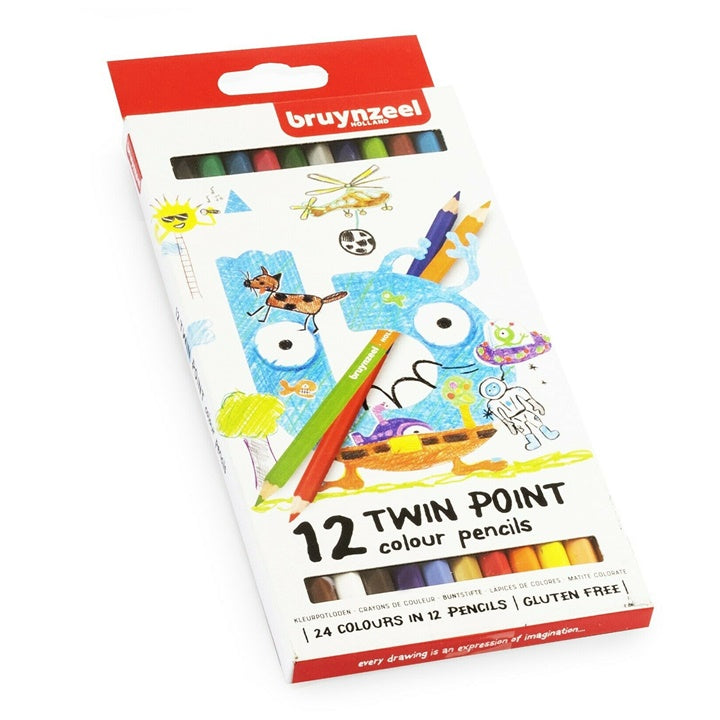 Matite colorate bifacciali per bambini Bruynzeel Holland / 12 pezzi - 24 tonalità
