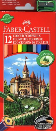 Matite colorate eco in astuccio di cartone - 12 pezzi