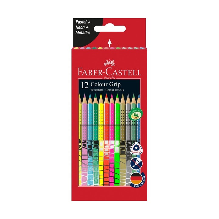 Matite colorate Grip Pastel / Neon / Metallic set di 12 colori