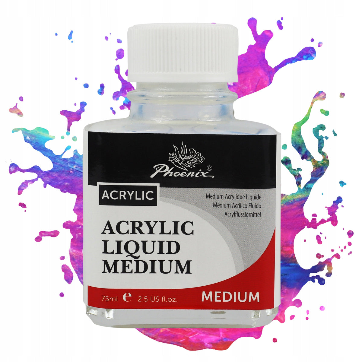 Medium acrilico liquido Phoenix, 75–500 ml