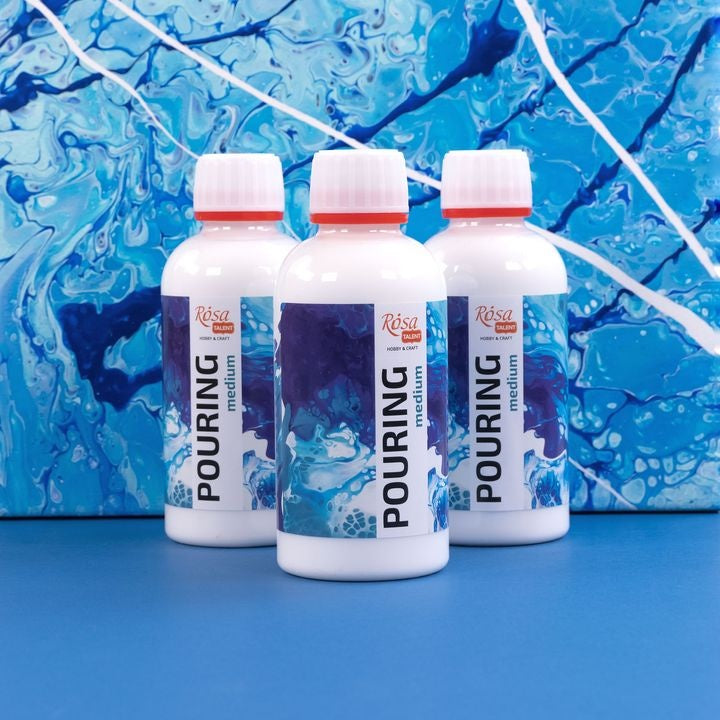 Medium colante ROSA TALENT per colori acrilici, consistenza fluida professionale