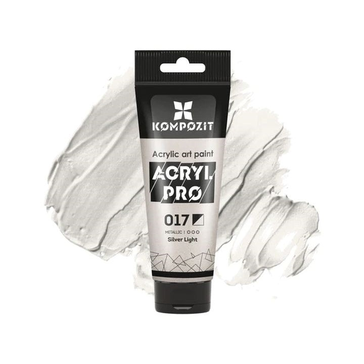 Vernice acrilica metallizzata ACRYL PRO ART Composite 75 ml – 017 argento