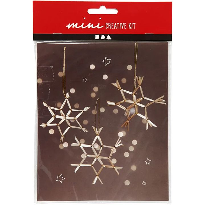 Mini set creativo fiocchi di neve in paglia — immagine 1