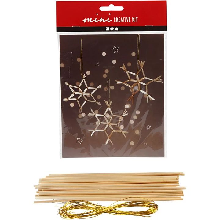 Mini set creativo fiocchi di neve in paglia — immagine 2