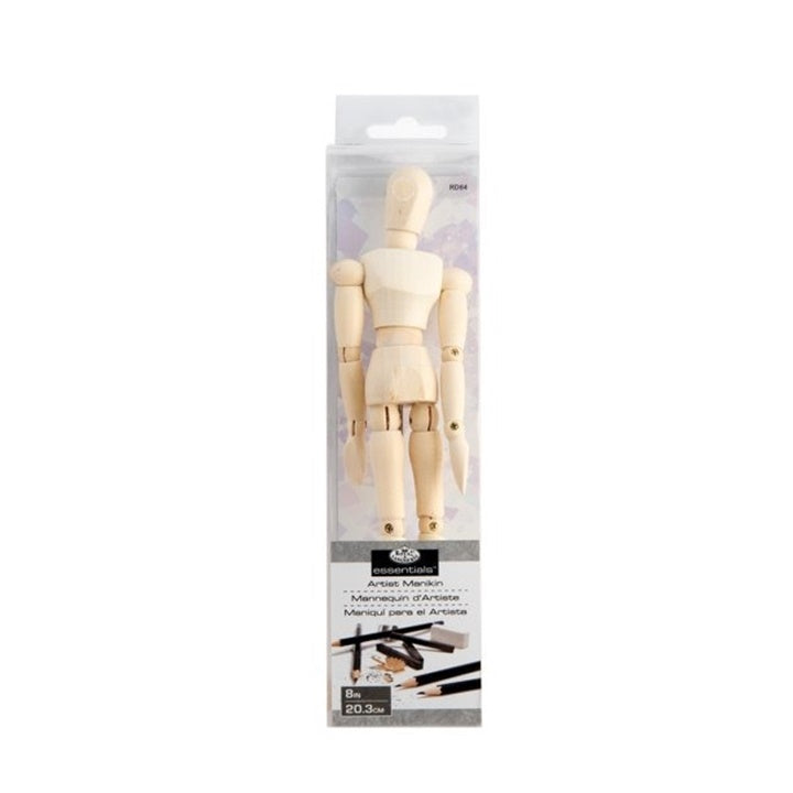 Modello in legno del corpo umano su supporto 20,3 cm