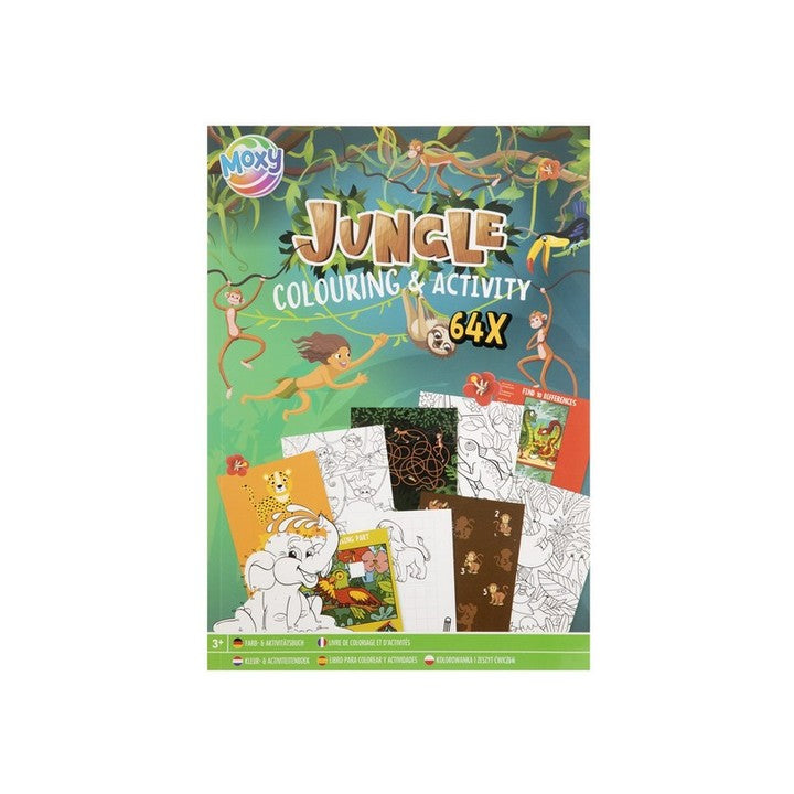 MOXY Libro da colorare e attività sulla giungla A4 64 pagine