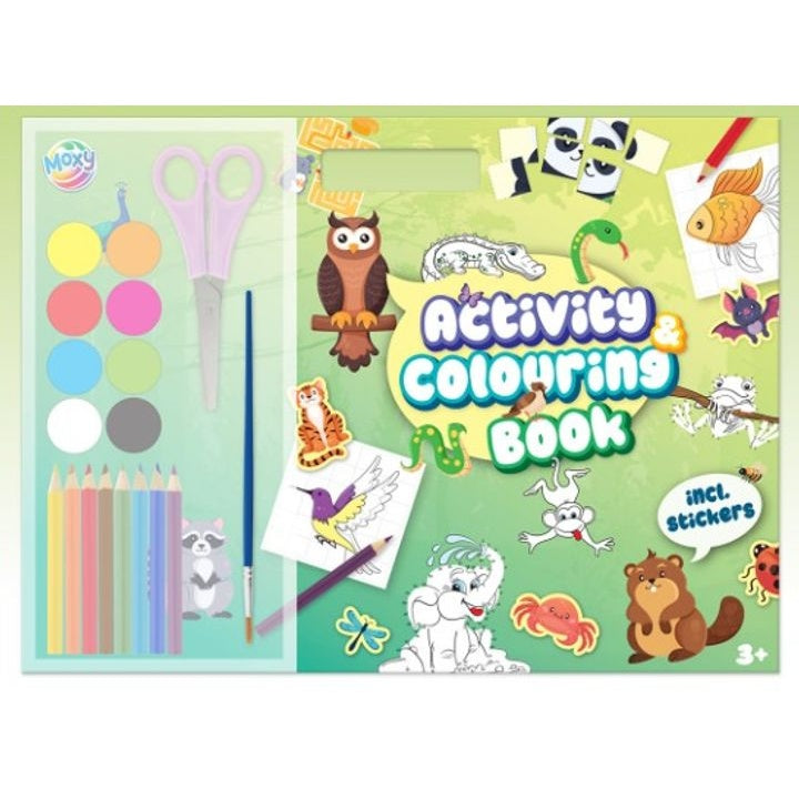 MOXY Set di libri da colorare e attività con colori, matite e adesivi