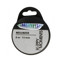 Nastro in seta Happy Moments con stampa 15 mm x 6 m