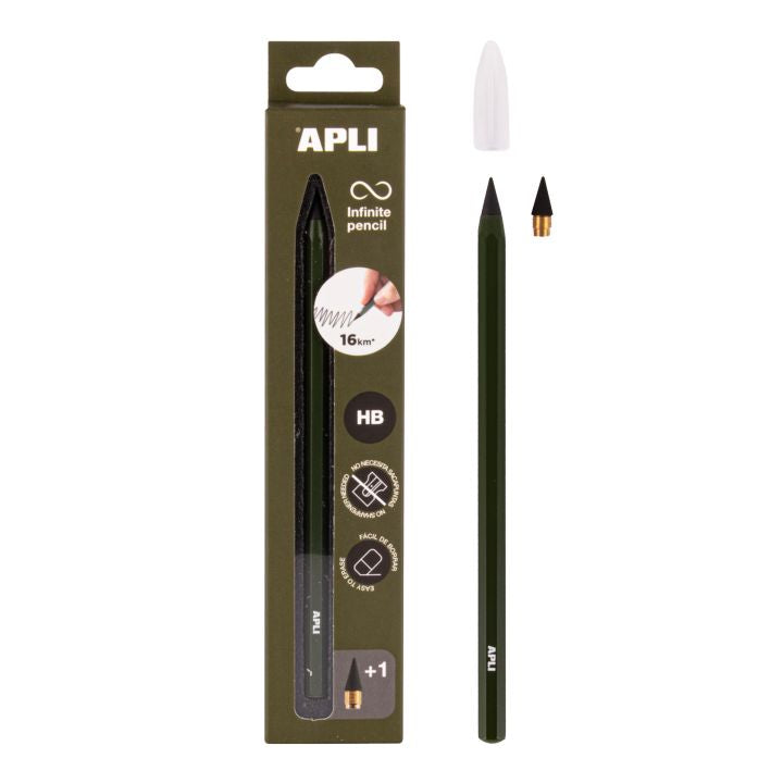 Matita infinita APLI HB – verde cachi