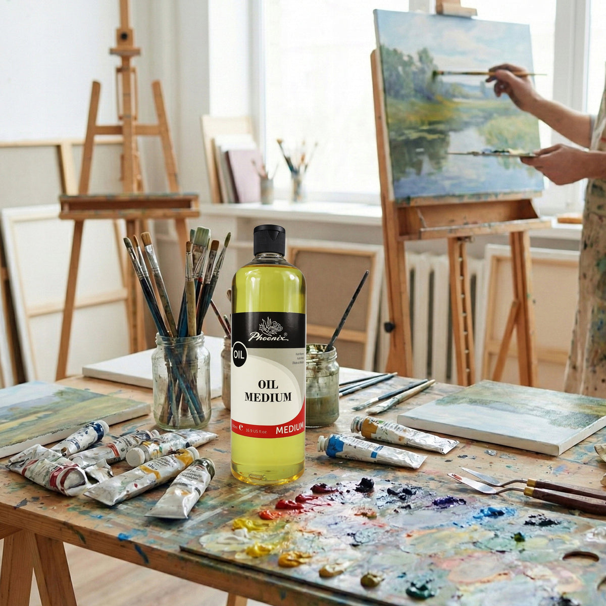 Olio di lino Phoenix per colori a olio 500 ml