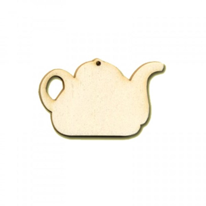Ornamento in legno Teiera - 7 cm