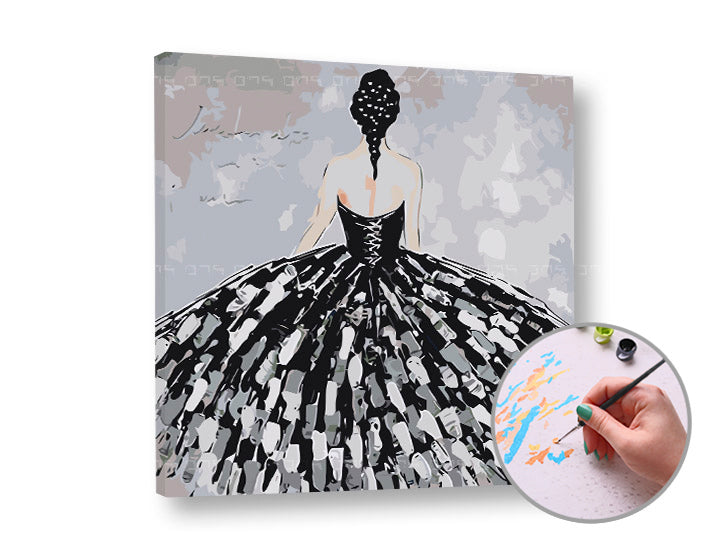 Paint by Numbers - Donna in abito nero