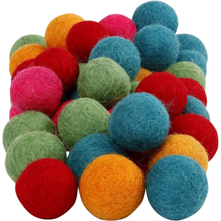 Palline di feltro colorate 64 pezzi