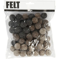 Palline di feltro grigio 64 pz.