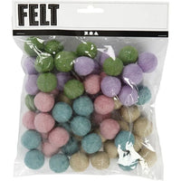 Palline di feltro pastello 64 pz