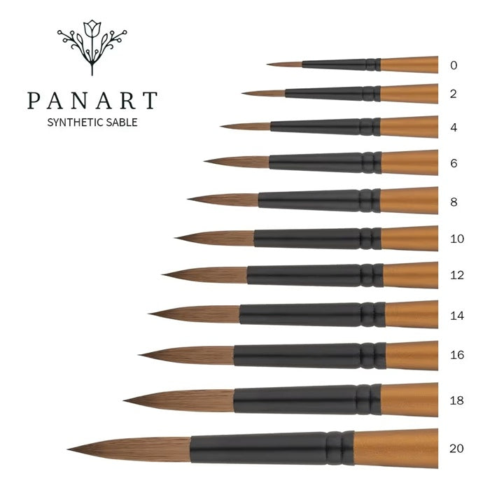 PanArt 1101 Pennello rotondo per acquerello in zibellino | Varie dimensioni