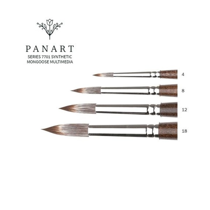 PanArt 7701 Pennello rotondo - Setole sintetiche di mangusta | Varie misure