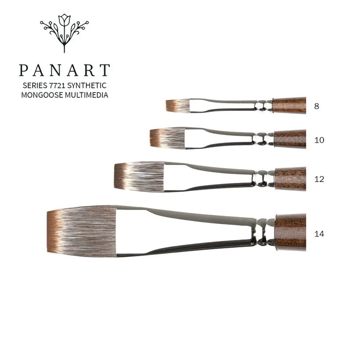 PanArt 7721 Pennello piatto - Setole sintetiche di mangusta | Varie dimensioni