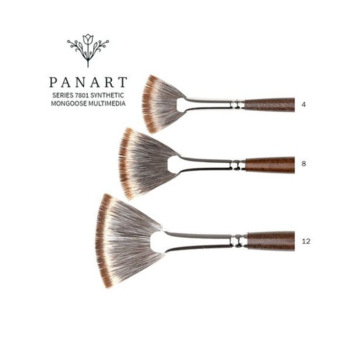 PanArt 7801 Pennello a ventaglio - Setole sintetiche di mangusta | Varie misure