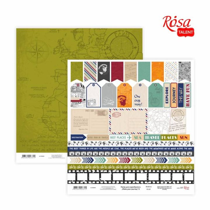 Carte per scrapbooking 30.48 x 30.48 cm Make your journey – No. 6