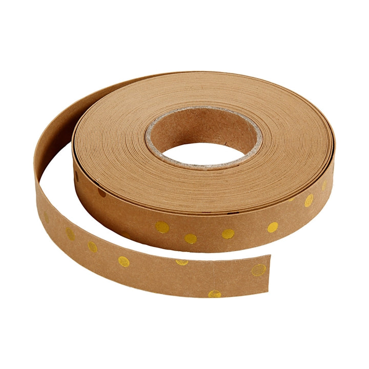 Nastro per intrecciare in carta di pelle artificiale – diversi motivi – golden dots