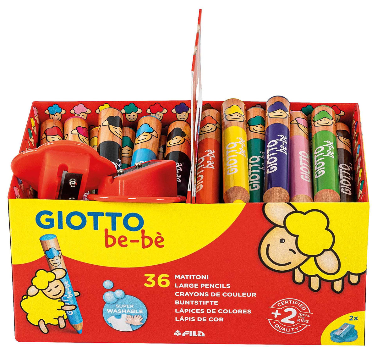 Pastelli a cera grandi tondi GIOTTO be-bè confezione scuola