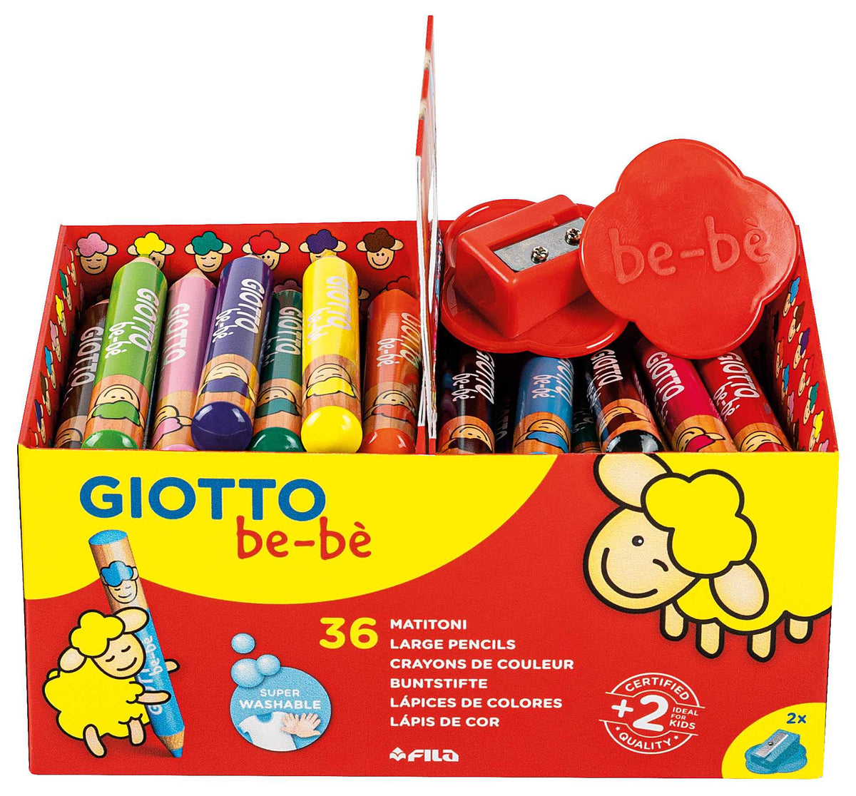 Pastelli a cera grandi tondi GIOTTO be-bè confezione scuola