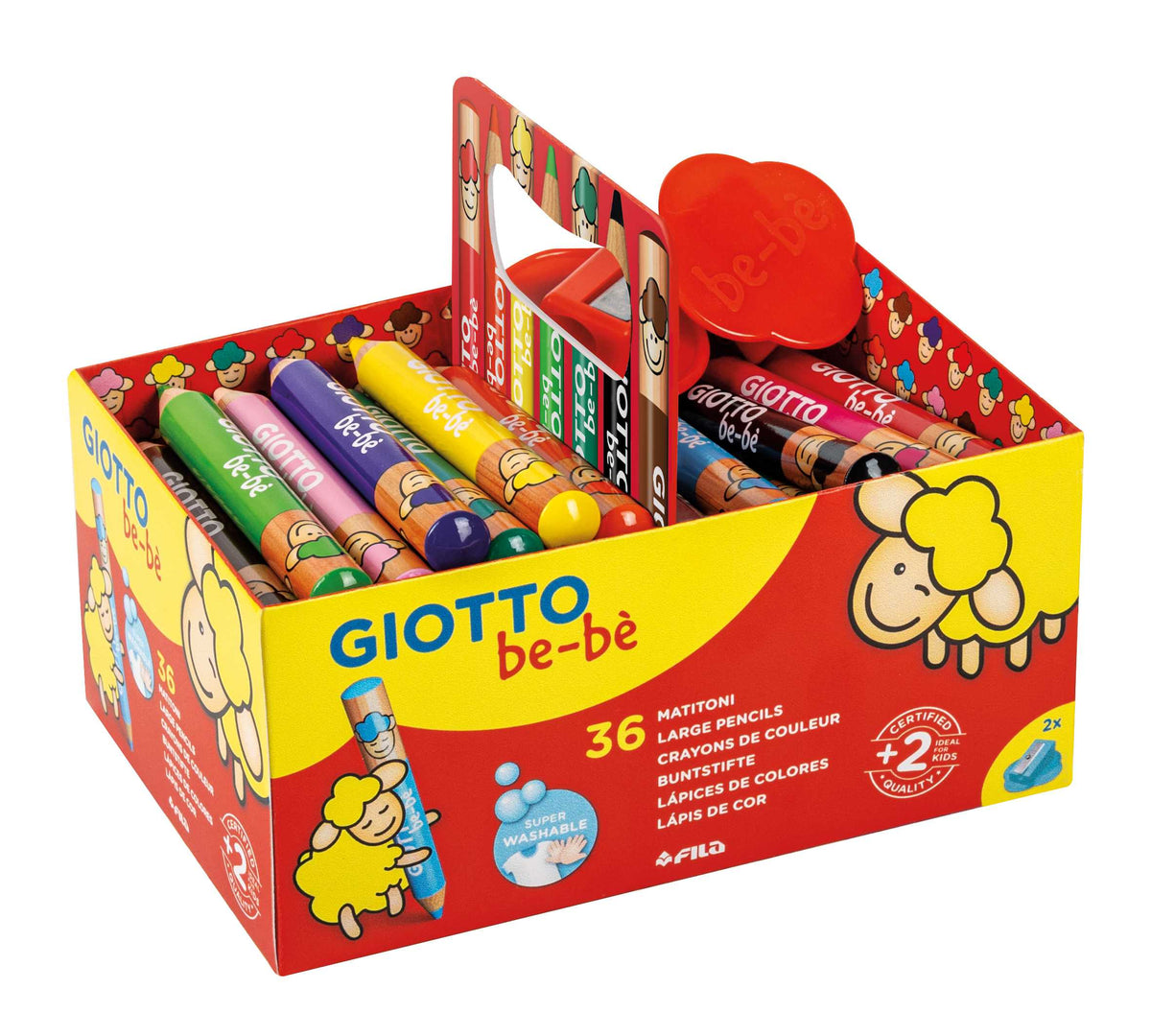 Pastelli a cera grandi tondi GIOTTO be-bè confezione scuola