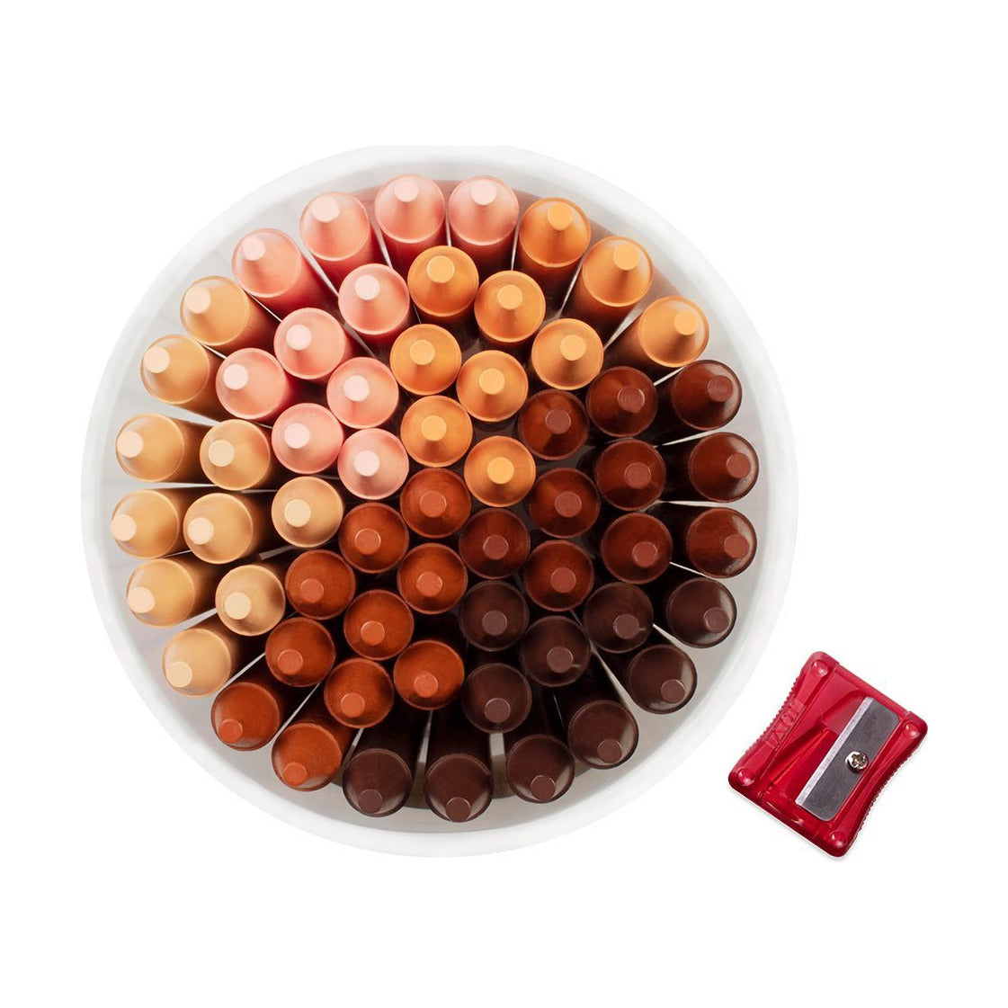 Pastelli a cera tondi JOVI Jumbo tonalità della pelle - set da 60 pz con temperamatite
