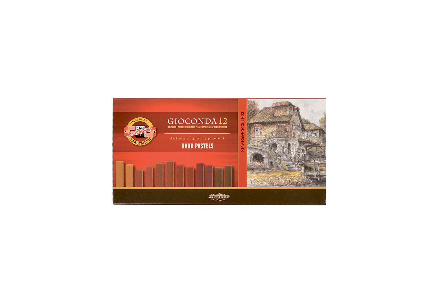 Pastelli duri GIOCONDA - tonalità marrone - 12 pezzi