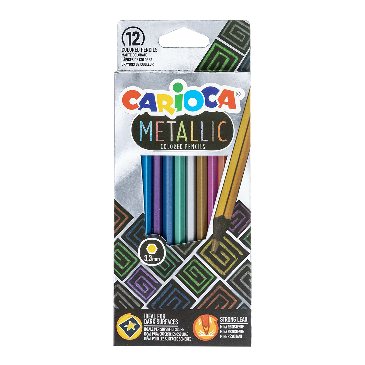 Pastelli esagonali Carioca Metallic, 12 pz