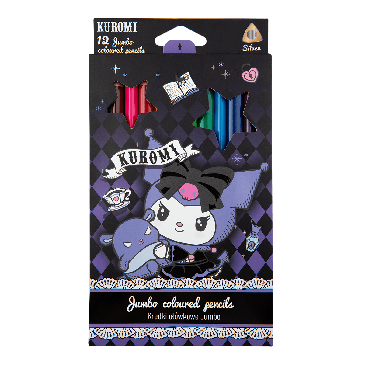 Pastelli triangolari Colorino JUMBO Kuromi, 12 colori