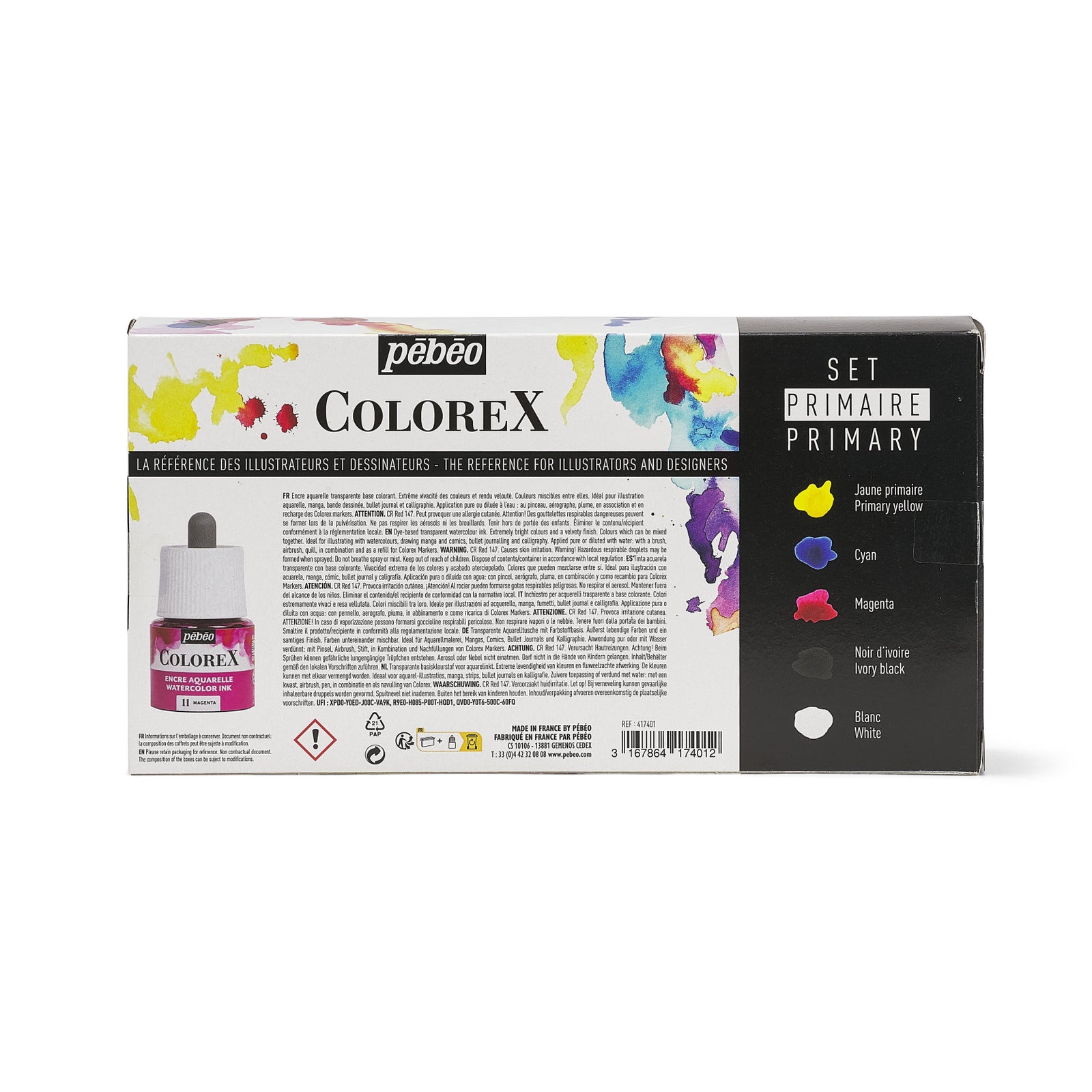 Pebeo Colorex set di inchiostri per acquerello 5 x 45 ml