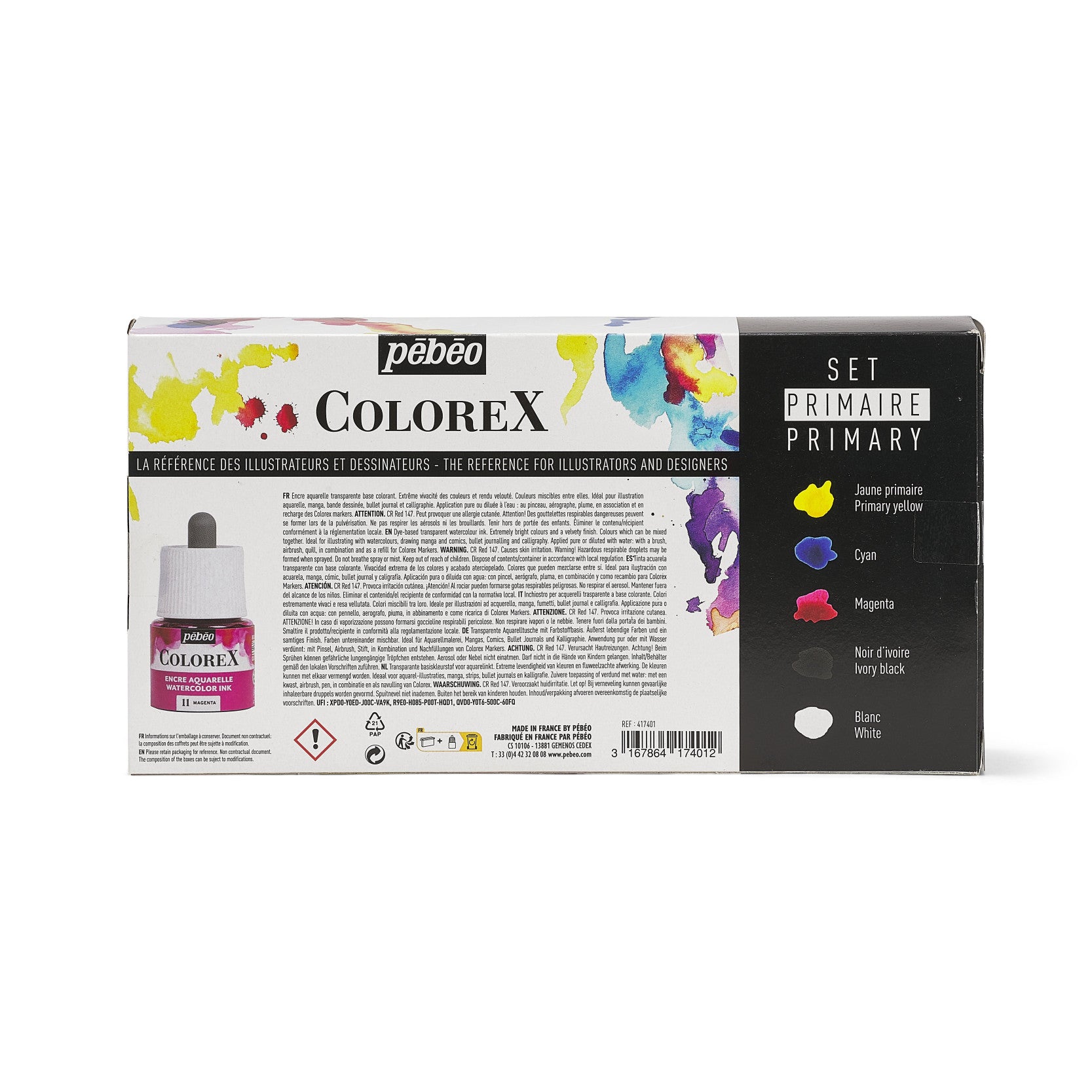 Pebeo Colorex set di inchiostri per acquerello 5 x 45 ml